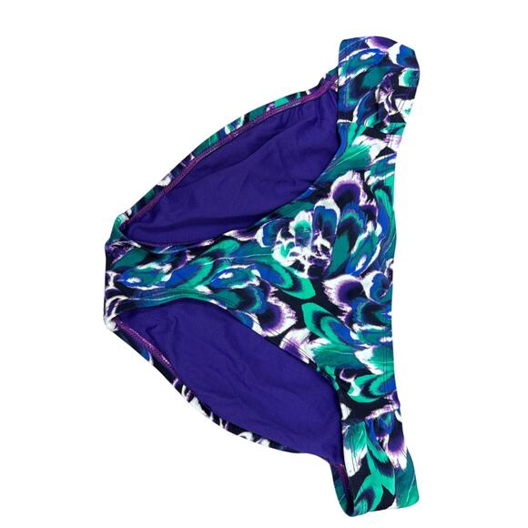 Converse One Star Women Blue Green Feather Print Halter Tankini Swimsuit Top XL - Picture 10 of 11